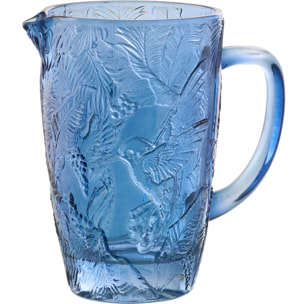 J-Line Carafe Oiseaux - verre - bleu