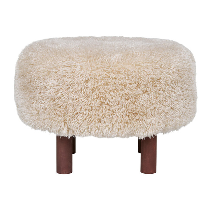 Mani - pouf - en fausse fourrure - Beige