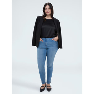 Fiorella Rubino - Camiseta bimaterial con cuello redondo - Negro