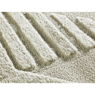 NUMA Alfombra shaggy geométrica con relieve en blanco, varias medidas disponibles