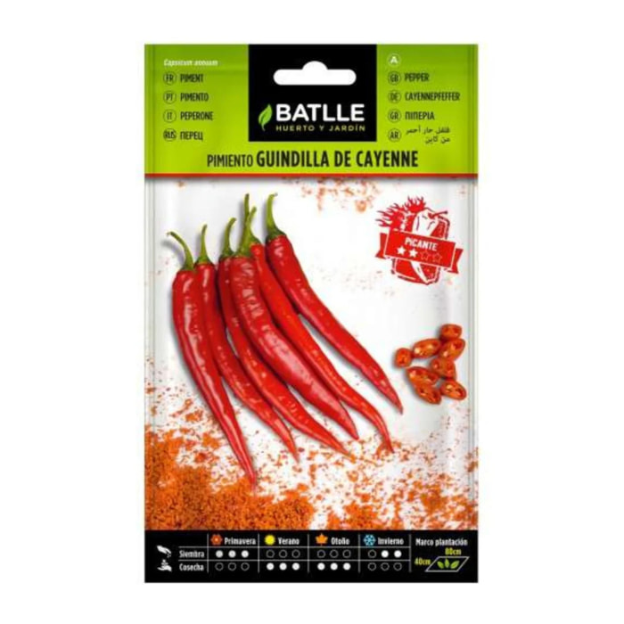 Semillas de Pimiento Guindilla de Cayenne rojo Batlle
