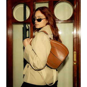 Bolso cubo cuero con doble asa