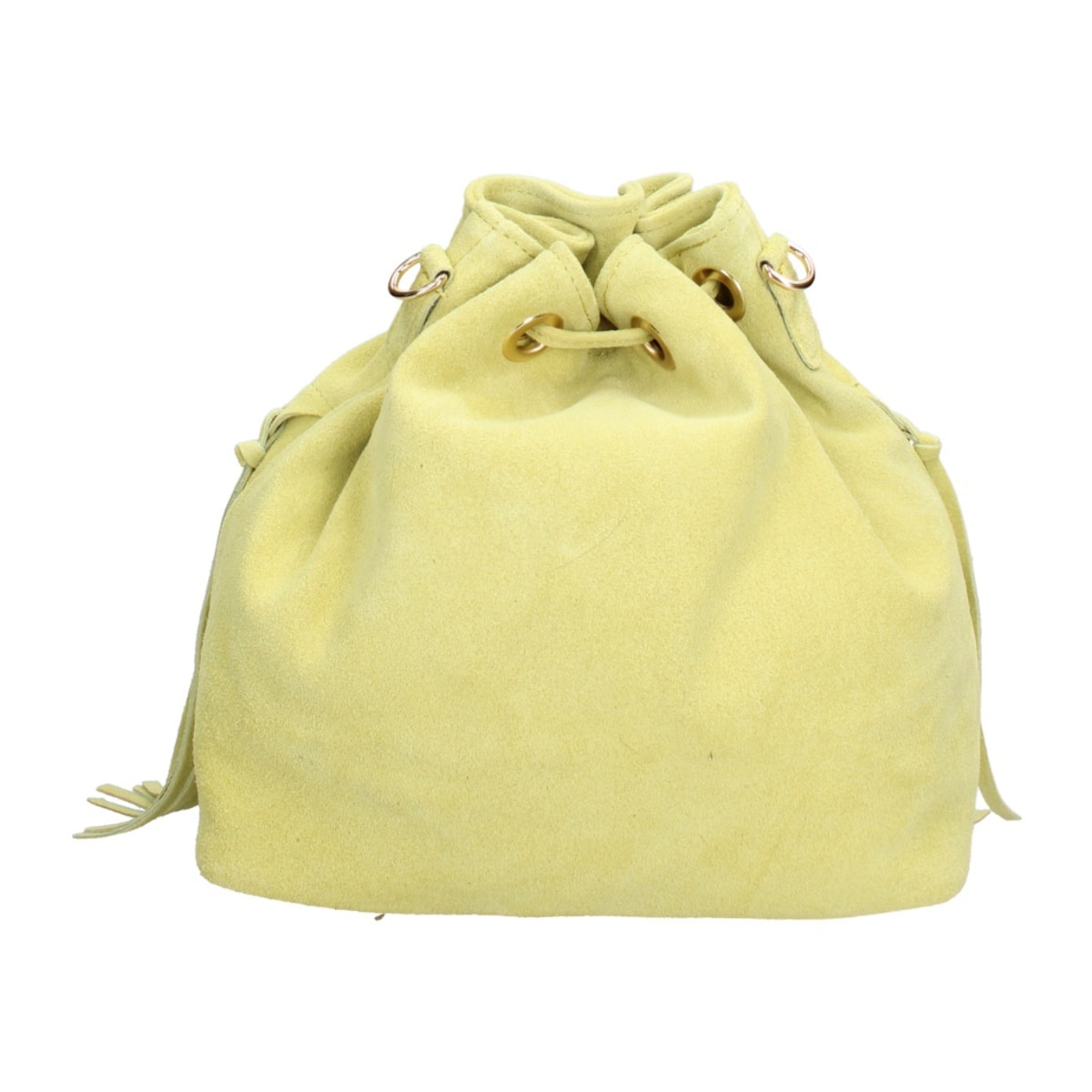 Borsa a secchiello da donna Made in Italy - Modello Umbria Plus - Pelle scamosciata - 25.0 x 22.0 x 13.0 cm
