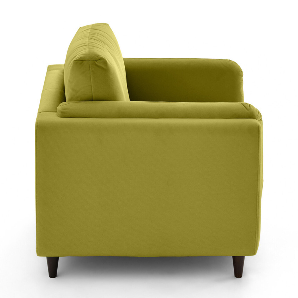 Brooke - fauteuil en velours pieds en bois - Vert Olive