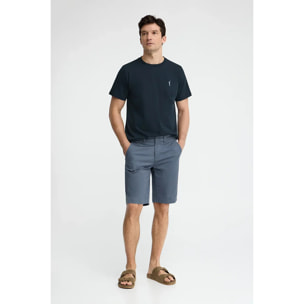 Maglietta blu marino a maniche corte con logo in gomma Rigby Go