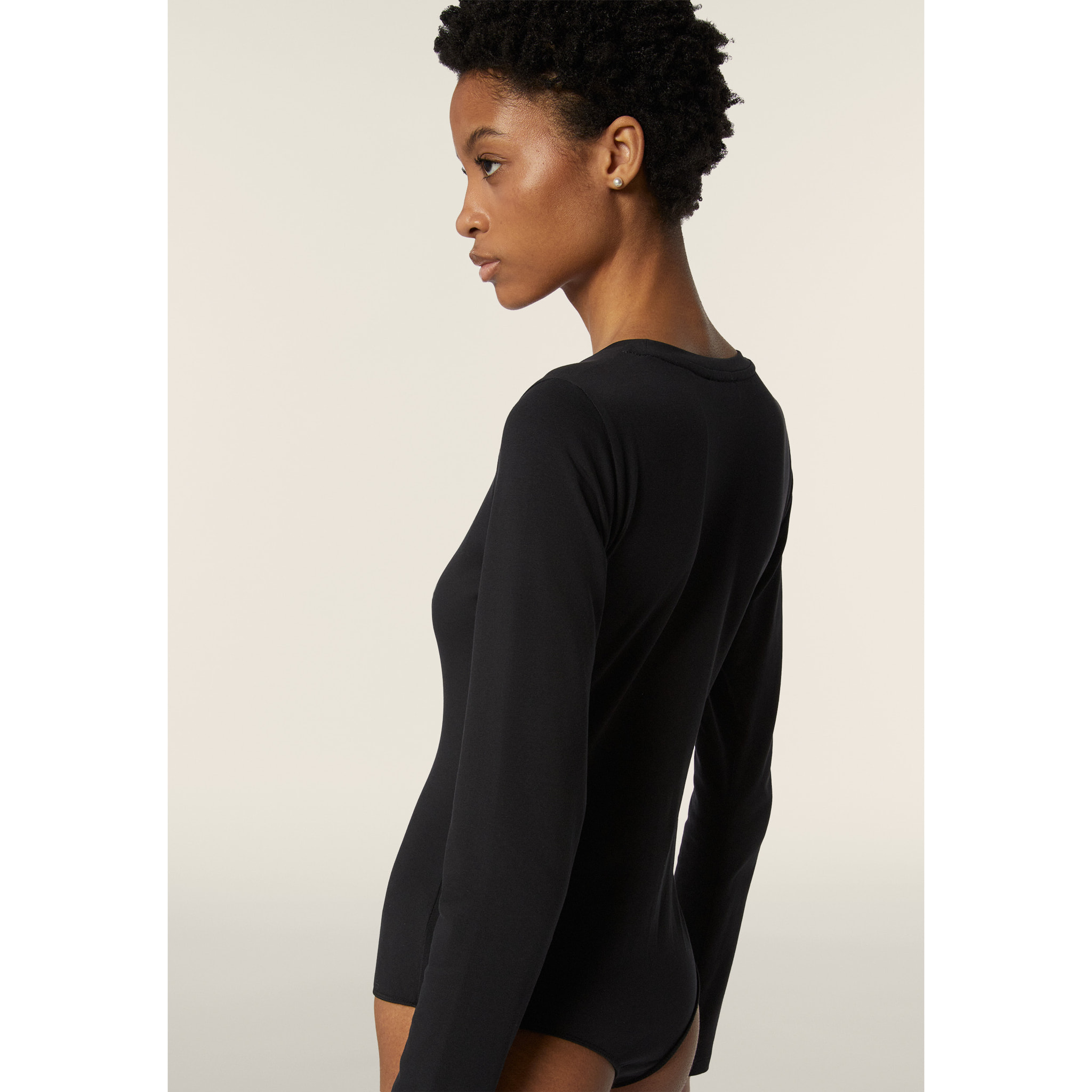 Body scollo quadrato in jersey decorato da strass