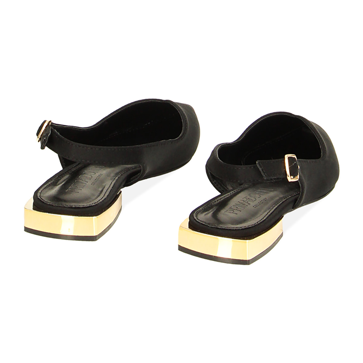 Ballerine slingback donna nere in tessuto
