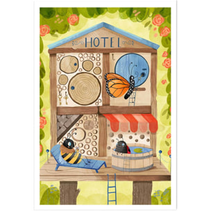Affiche enfant hôtel pour insectes  Affiche seule