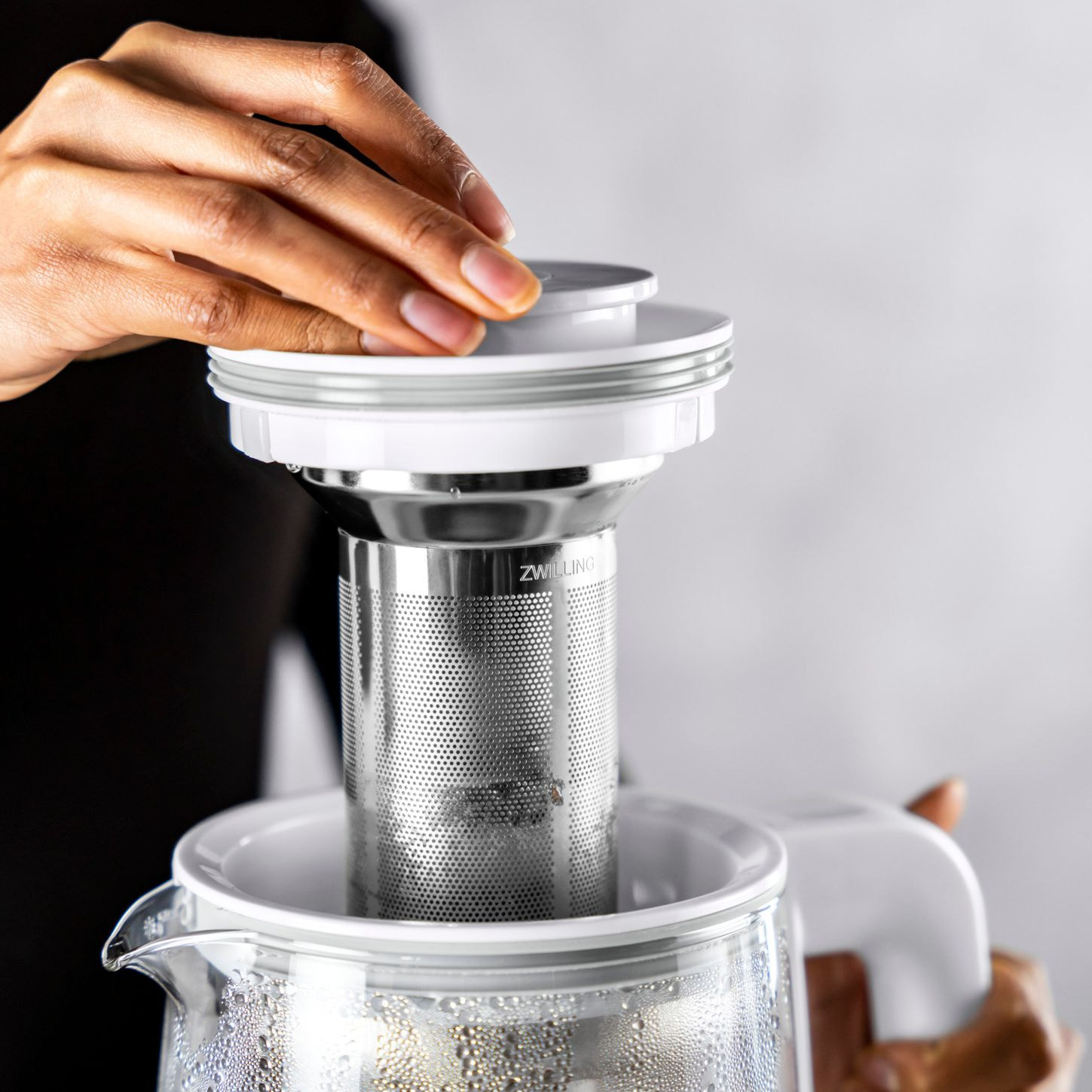 Bouilloire théière électrique en verre ENFINIGY Argent