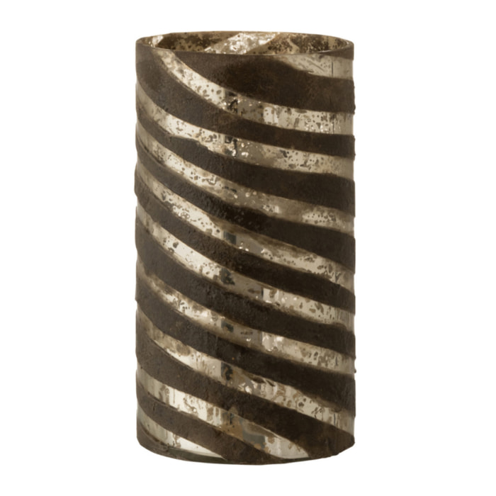 J-Line vase Lignes Rond - verre - argent - small - 28 cm de hauteur
