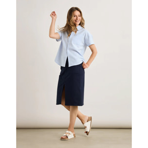 Camisa Manga Corta Rayas Azul - Suquisa