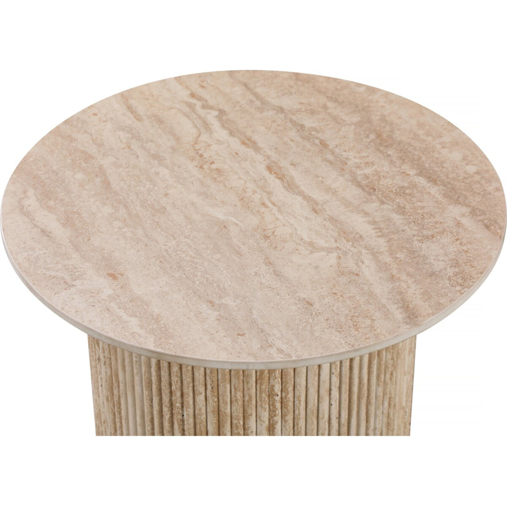 table d'appoint, bout de canapé, table de chevet en céramique "Eclat" - 50 x 50 cm - Marron