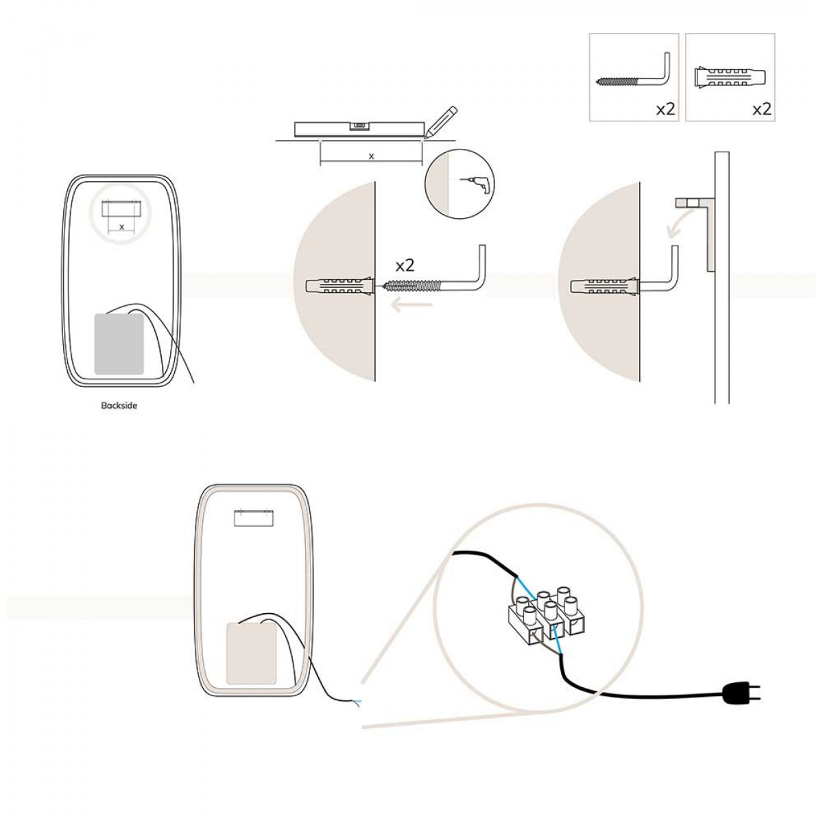 Miroir de salle de bain Ovale led Alday