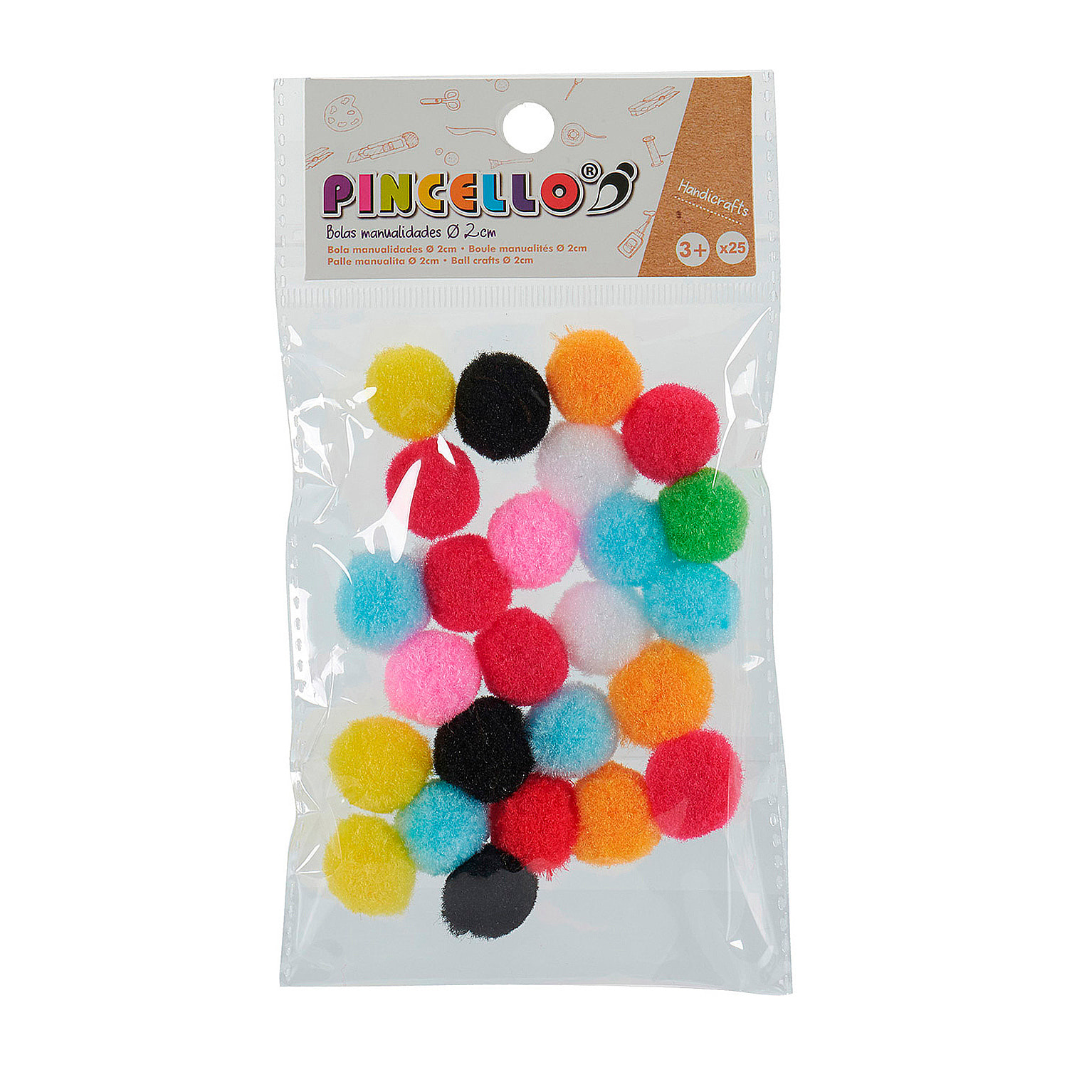 Set di 25 palline artigianali 2 cm.