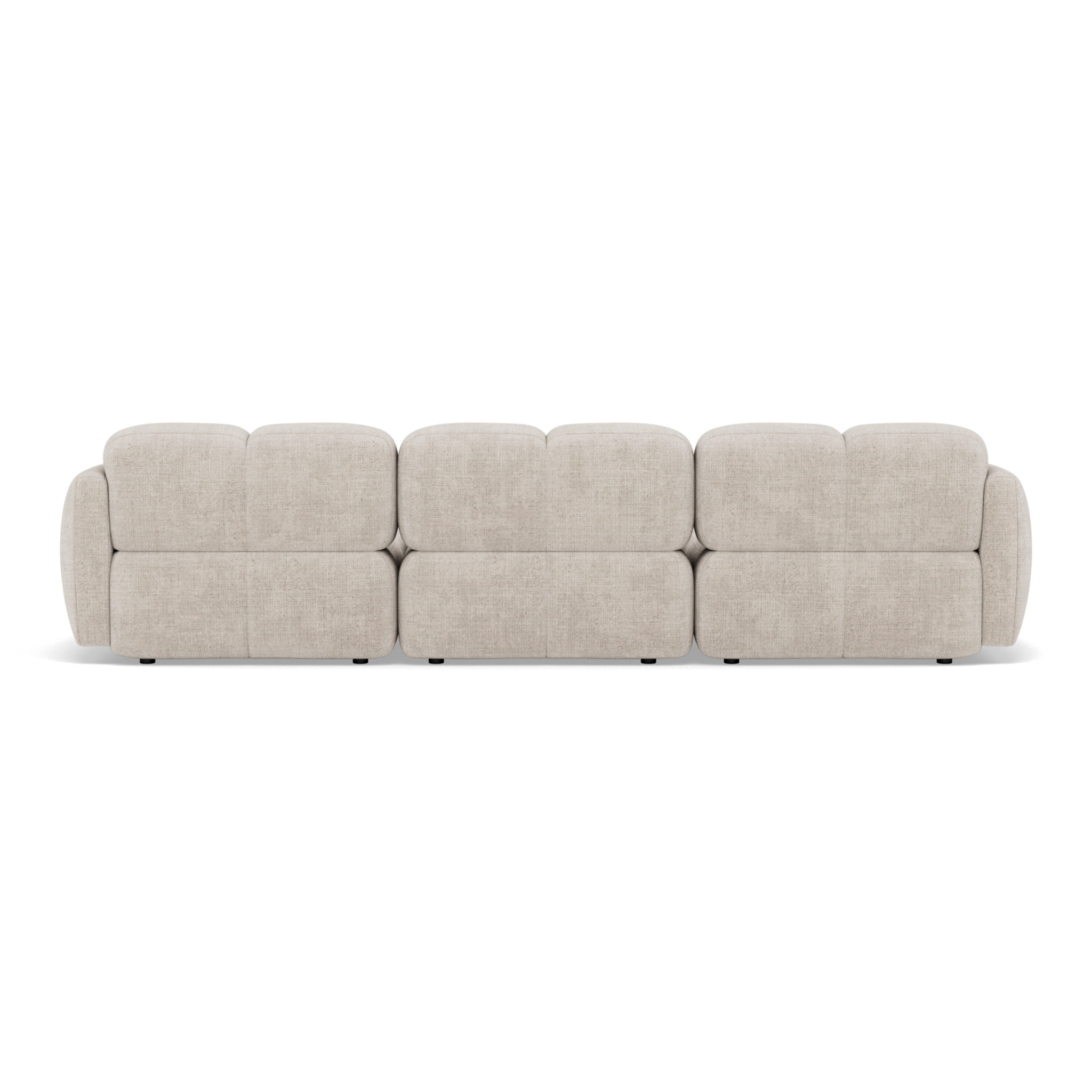 Grace - canapé modulable 3 places en velours texturé - Beige