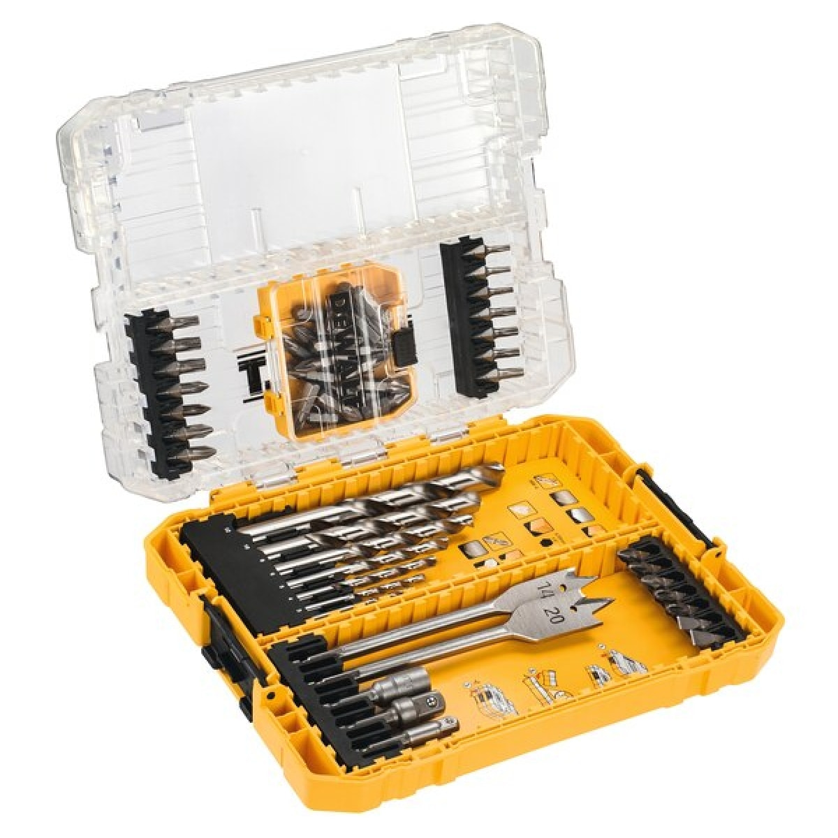 Coffret de 43 Embouts de vissage + 12 accessoires de perçage DEWALT - DT70757-QZ