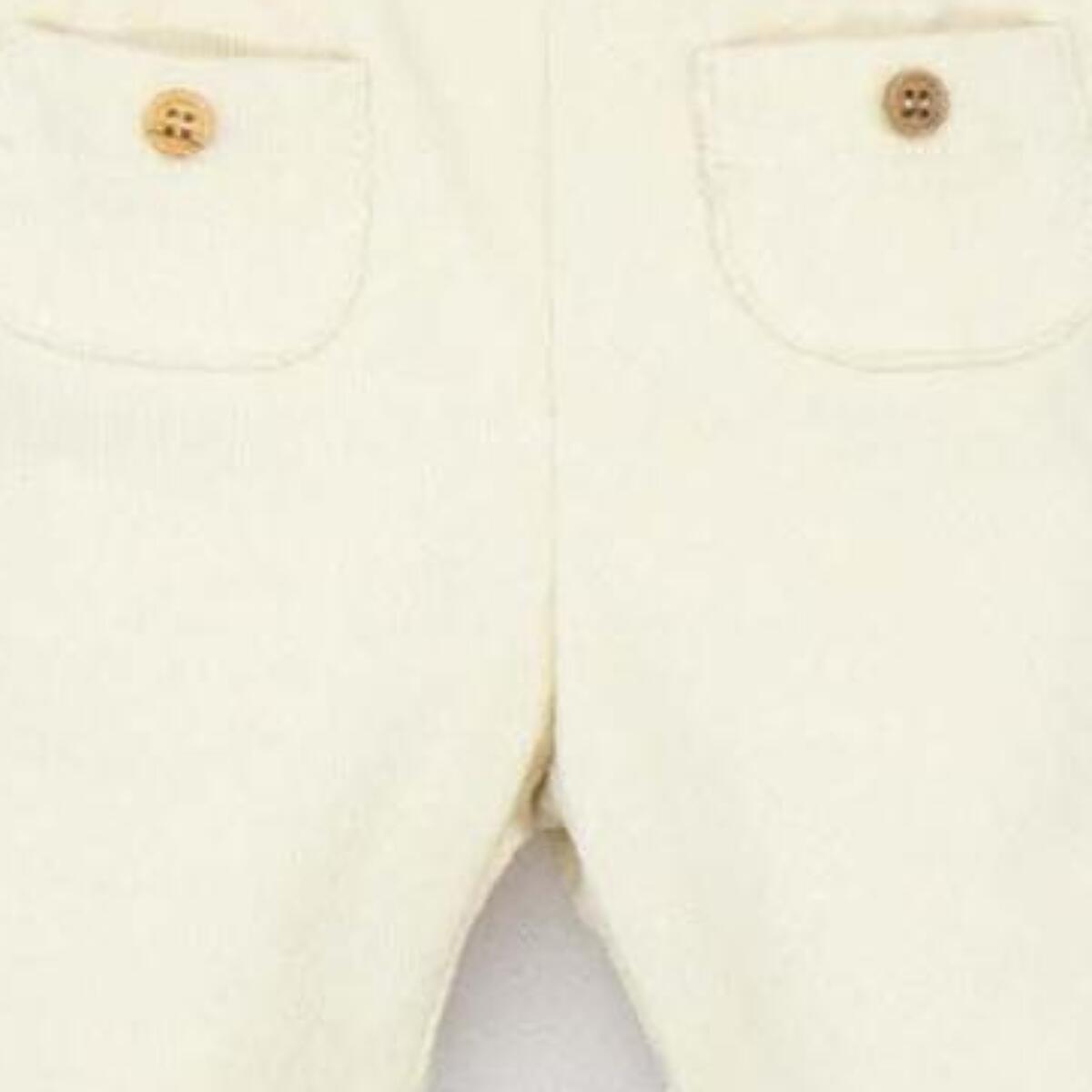 Pantalón con gomitas pana crudo