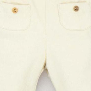 Pantalón con gomitas pana crudo