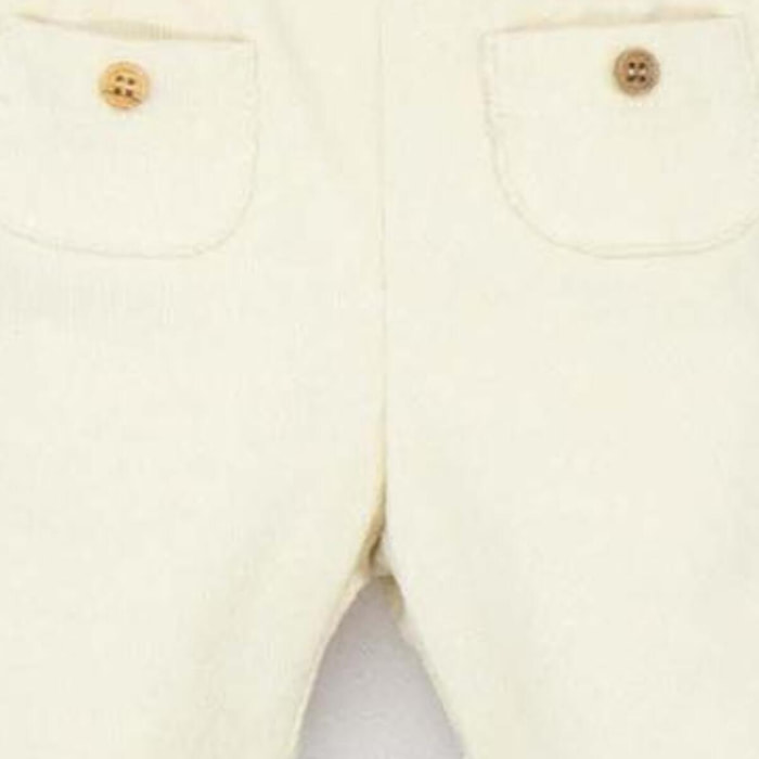 Pantalón con gomitas pana crudo