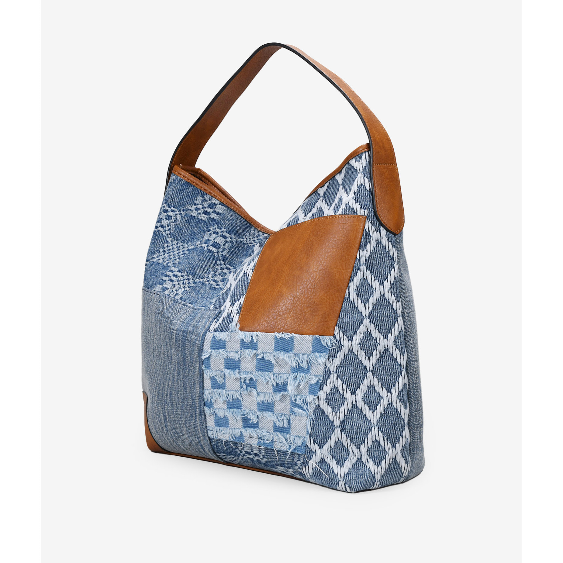 Bolso de hombro tejano con cremallera