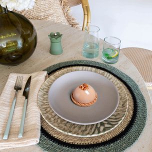 Lot de 6 assiettes à dessert gris en grès 20,5cm ARITA