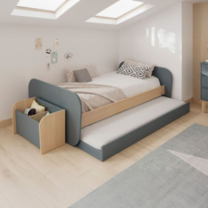 Cama doble juvenil Misty Breeze Verde Salvia - Oak Soft