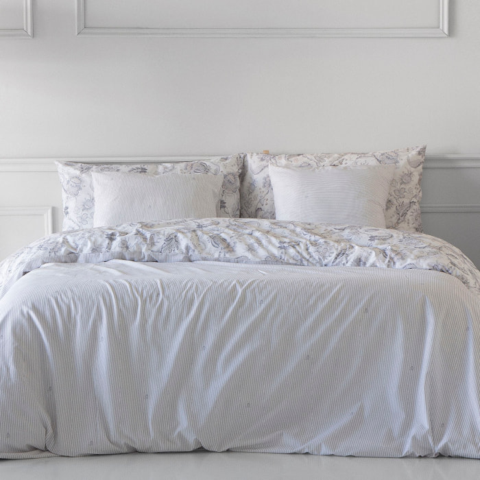 Fudna nórdica reversible gris MALAGA/ZAIDIN - 100% algodón - Disponible en varios tamaños