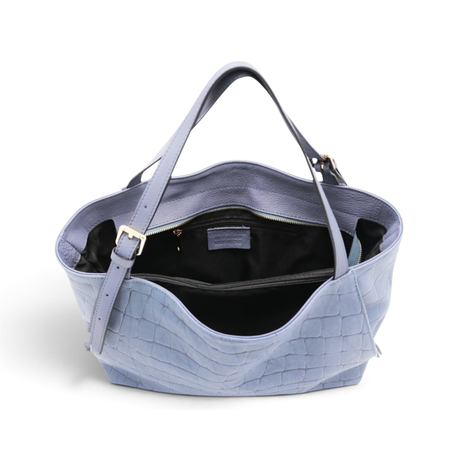 Borsa a Spalla Cheval Firenze Sarin Croc Blu Pervinca