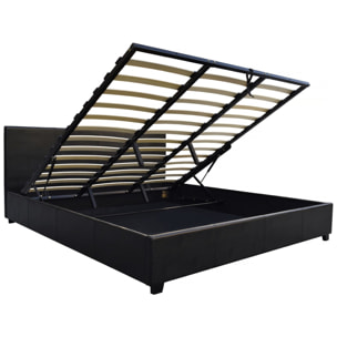 Lit double avec coffre "Carla" - 140 x 190 cm - Noir