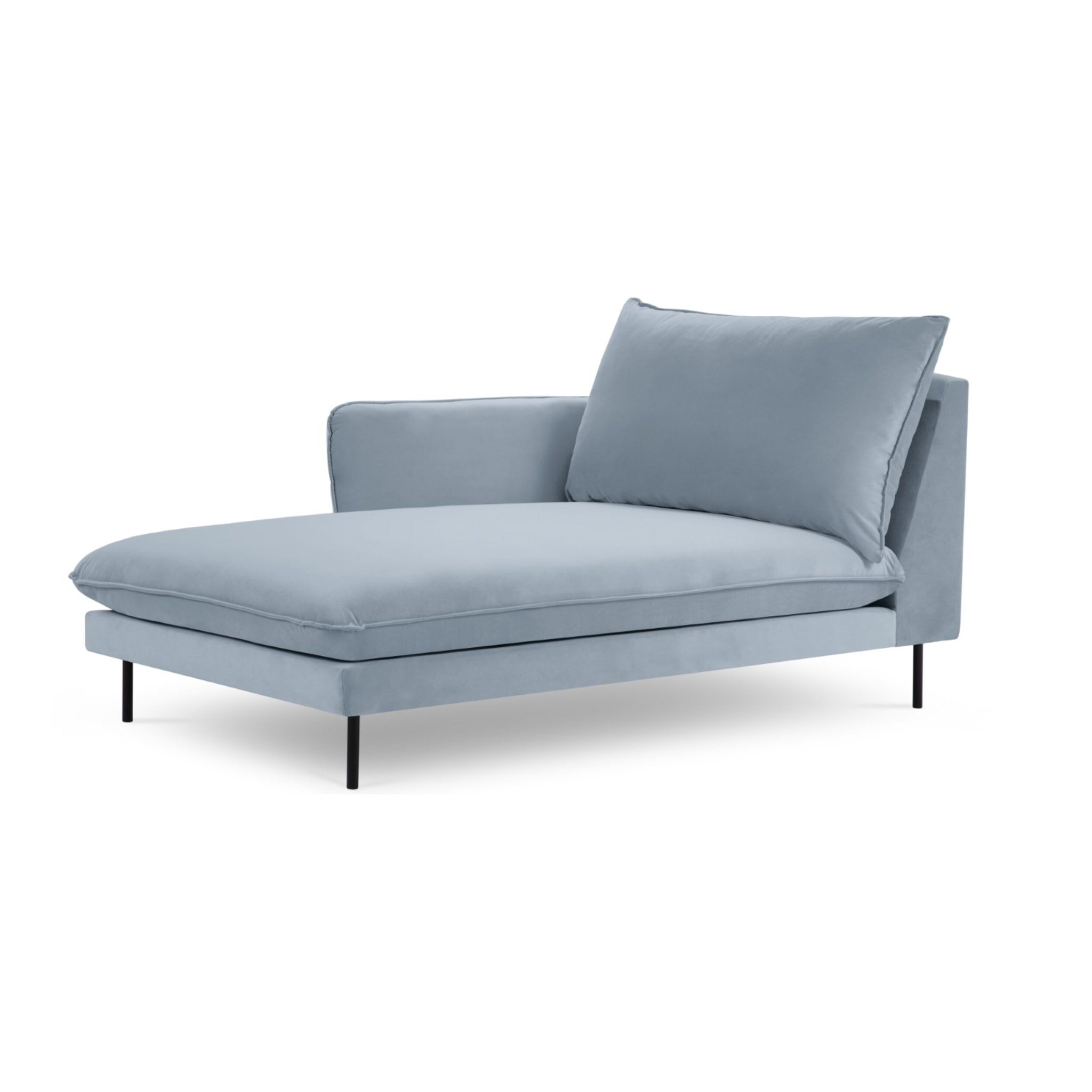 Méridienne gauche "Vienna" en velours bleu clair