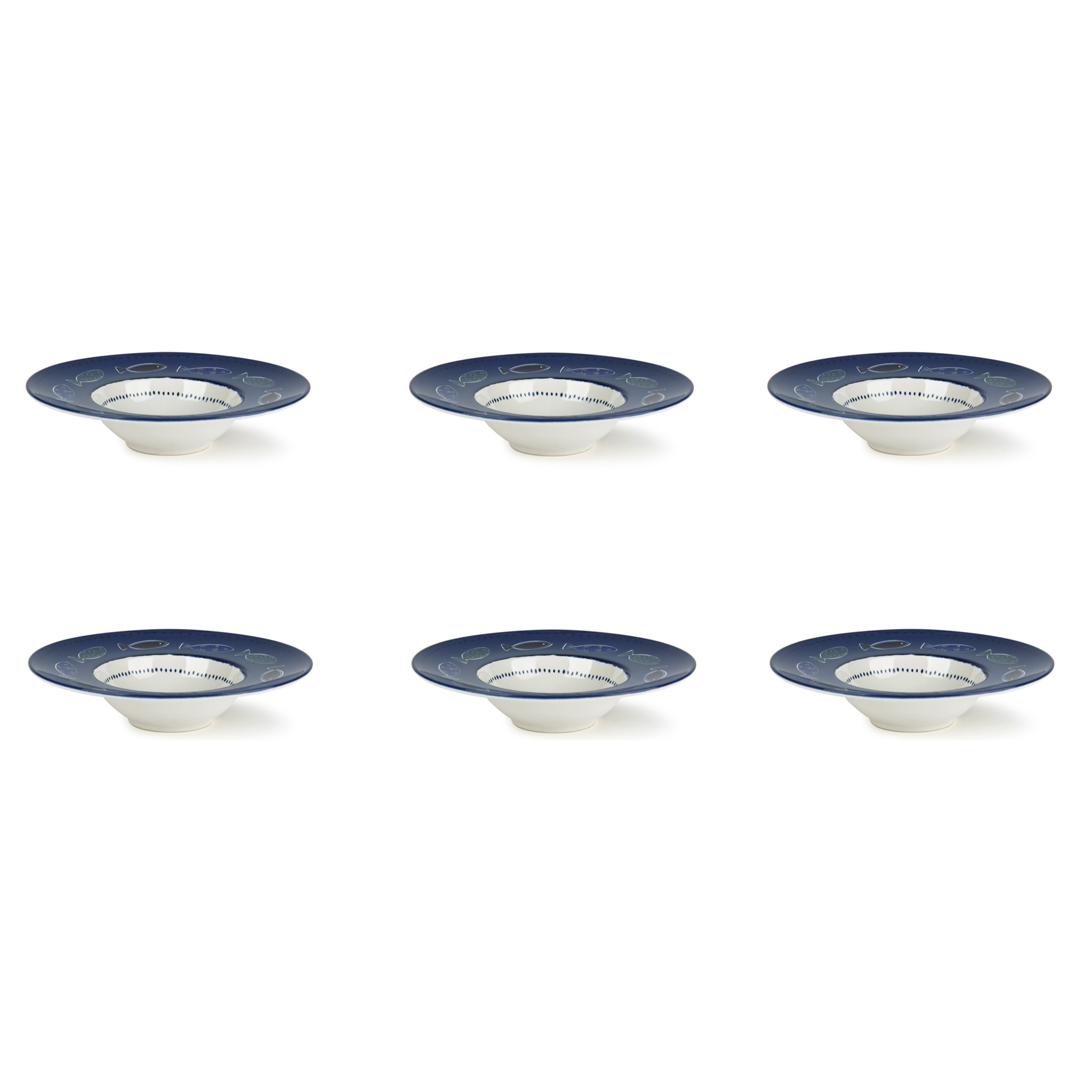 Set de 6 assiettes creuses Excelsa – Ocean, Céramique Multicolore