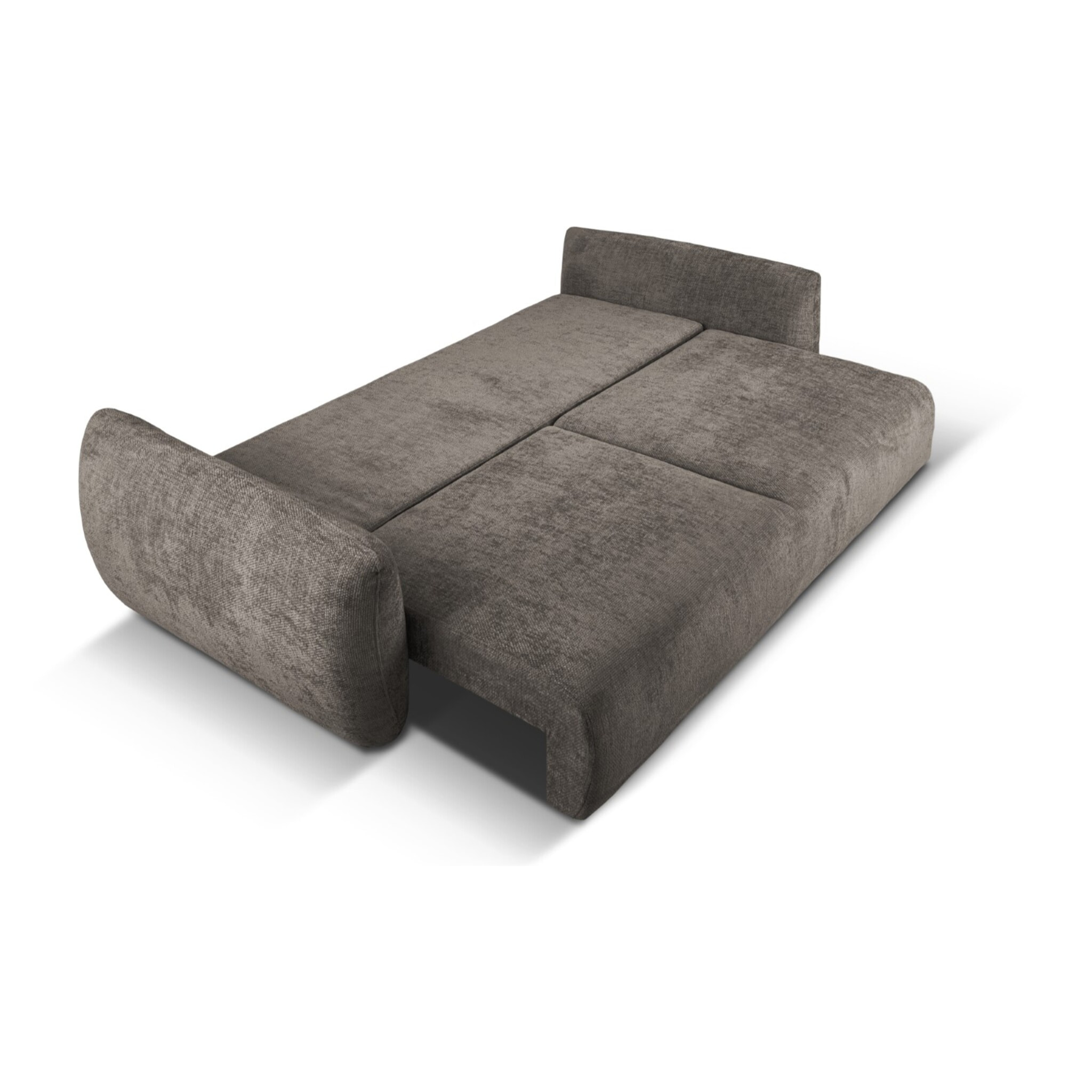 Canapé convertible avec coffre de rangement "Matera" 3 places en chenille gris