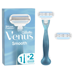 Rasoir Venus Smooth 3 Lames - 2 Recharges De Lames Incluses