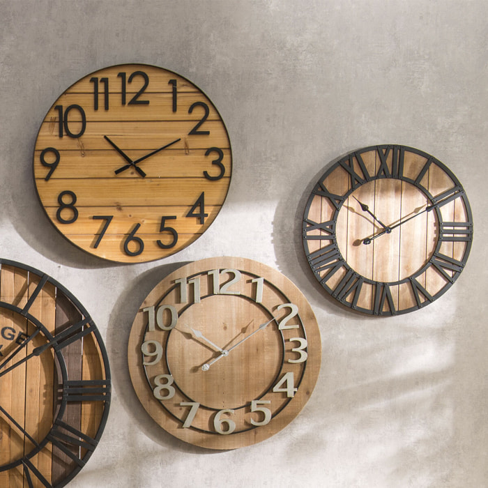 Horloge "Abby" - bois D70 cm