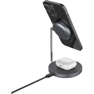Chargeur ADEQWAT stand compatible Qi2/MagSafe 2 en 1 15W