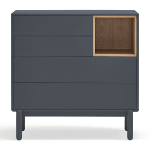 Cómoda Corvo 4 cajones gris antracita