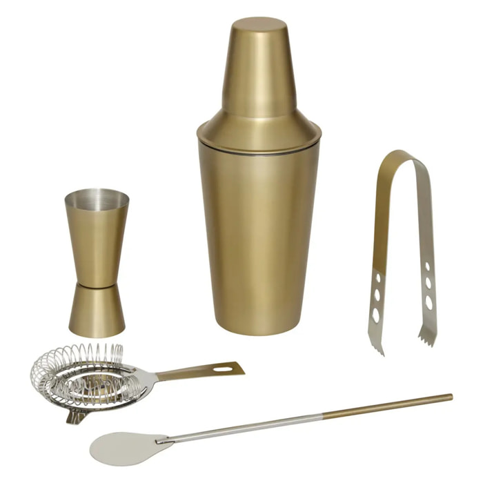 Coffret cocktail Gold inox doré