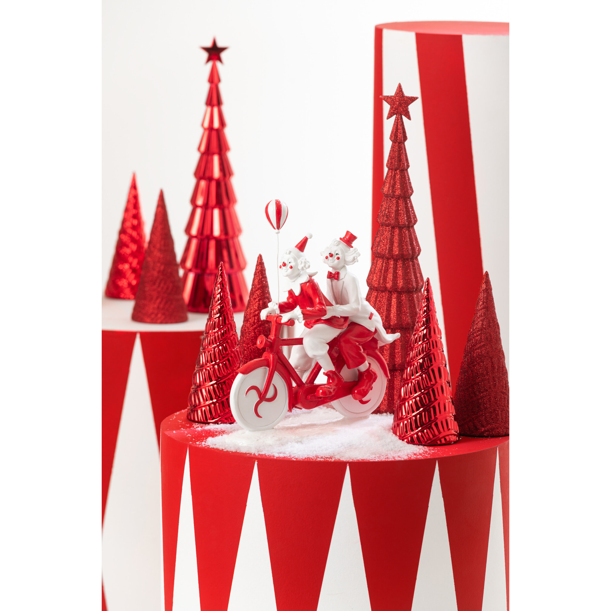 J-Line décoration Sapin de Noël + Étoile - plastique - beige - 2 pièces