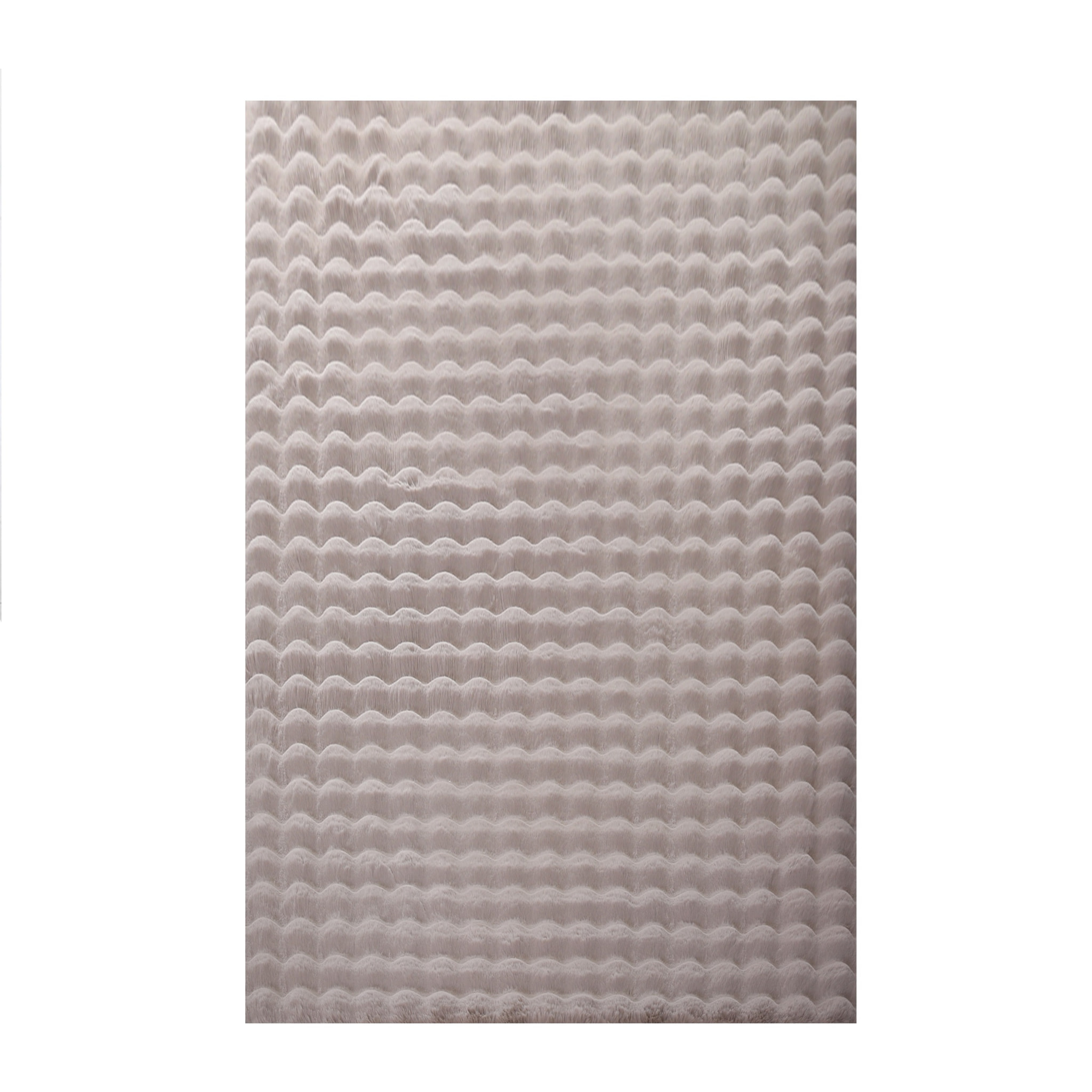 LAPONIE - Tapis uni doux en relief Beige