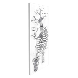 Quadro dipinto a mano Serengeti zebra e albero 50x150 acrilico su tela