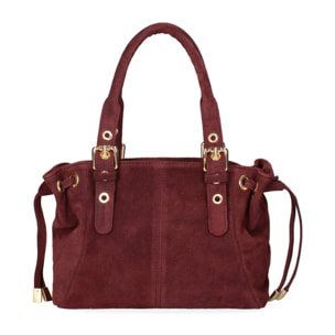 Borsa a mano da donna Made in Italy - Modello Elara Nova - Pelle scamosciata - 14.0 x 8.0 x 25.0 cm