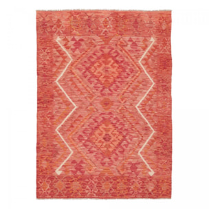 Tapis kilim géométrique, tissé plat en laine, UMES
