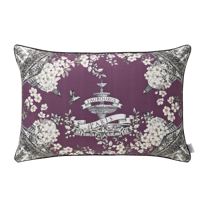 Housse de coussin imprimée en lin, FAUBOURG