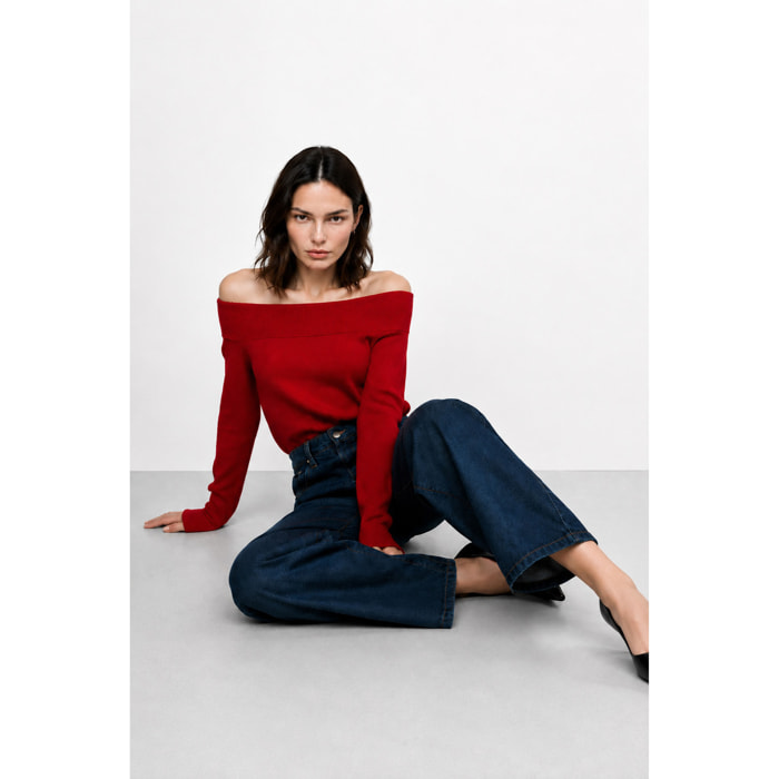 Kocca - Maglia da donna con spalle scoperte e maniche lunghe Donna