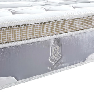 Matelas Royal XXL | 32 cm | Latex, mémoire de forme et ressorts ensachés | Surmatelas intégré | Thermorégulation