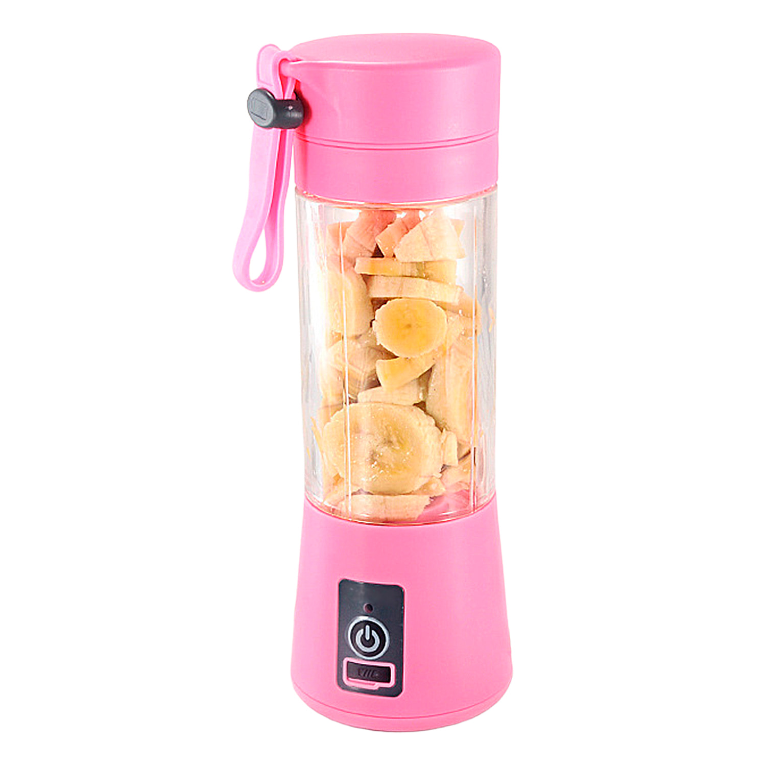 Frullatore elettrico portatile di 380ml, 15.000rpm, batteria da 2000mAh e coperchio con filtro.