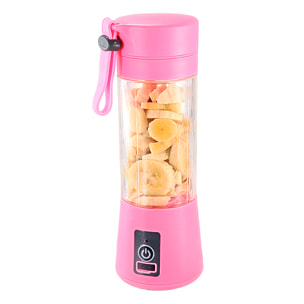 Frullatore elettrico portatile di 380ml, 15.000rpm, batteria da 2000mAh e coperchio con filtro.