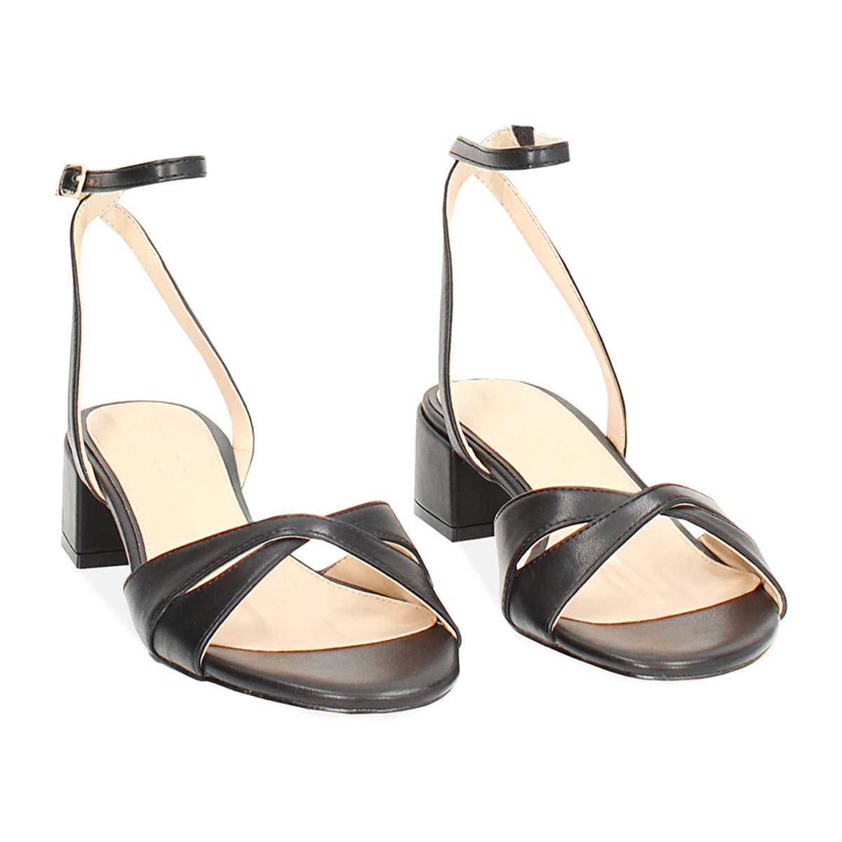 Sandali neri con tacco 4 cm