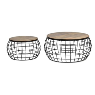 Set de 2 mesas nido - madera de mango