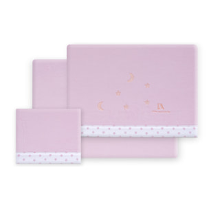 Triptico Cuna Coralina  Don Algodon Multi Estrellas Luna Rosa